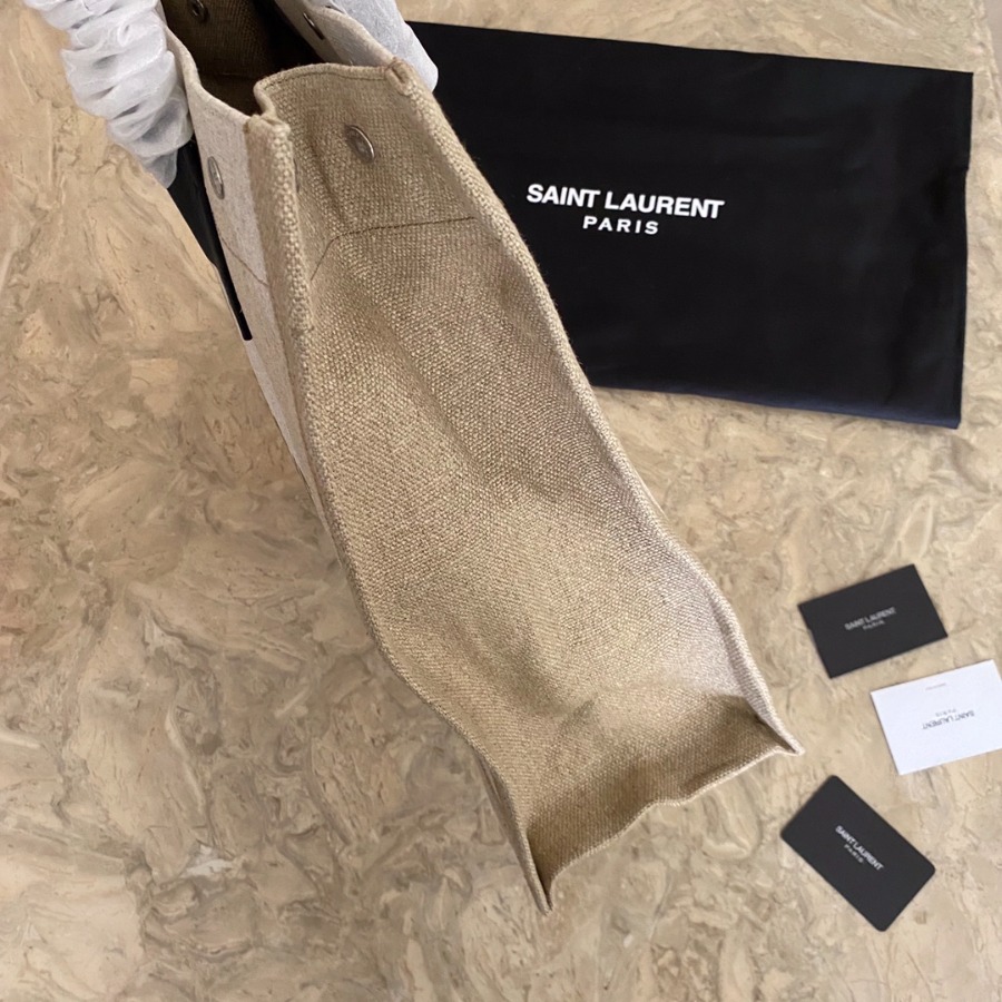 RIVE GAUCHE N/S SHOPPING BAG IN LINEN AND COTTON, YSL Saint Laurent