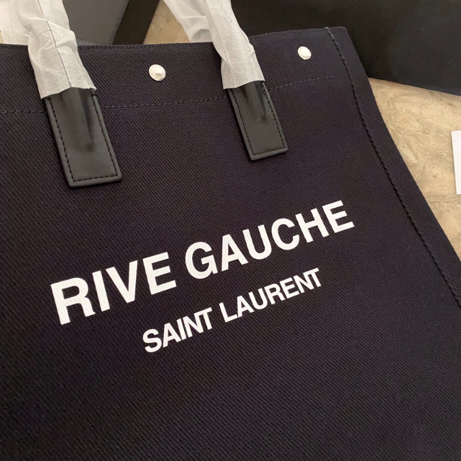 RIVE GAUCHE N/S SHOPPING BAG IN LINEN AND COTTON, YSL Saint Laurent