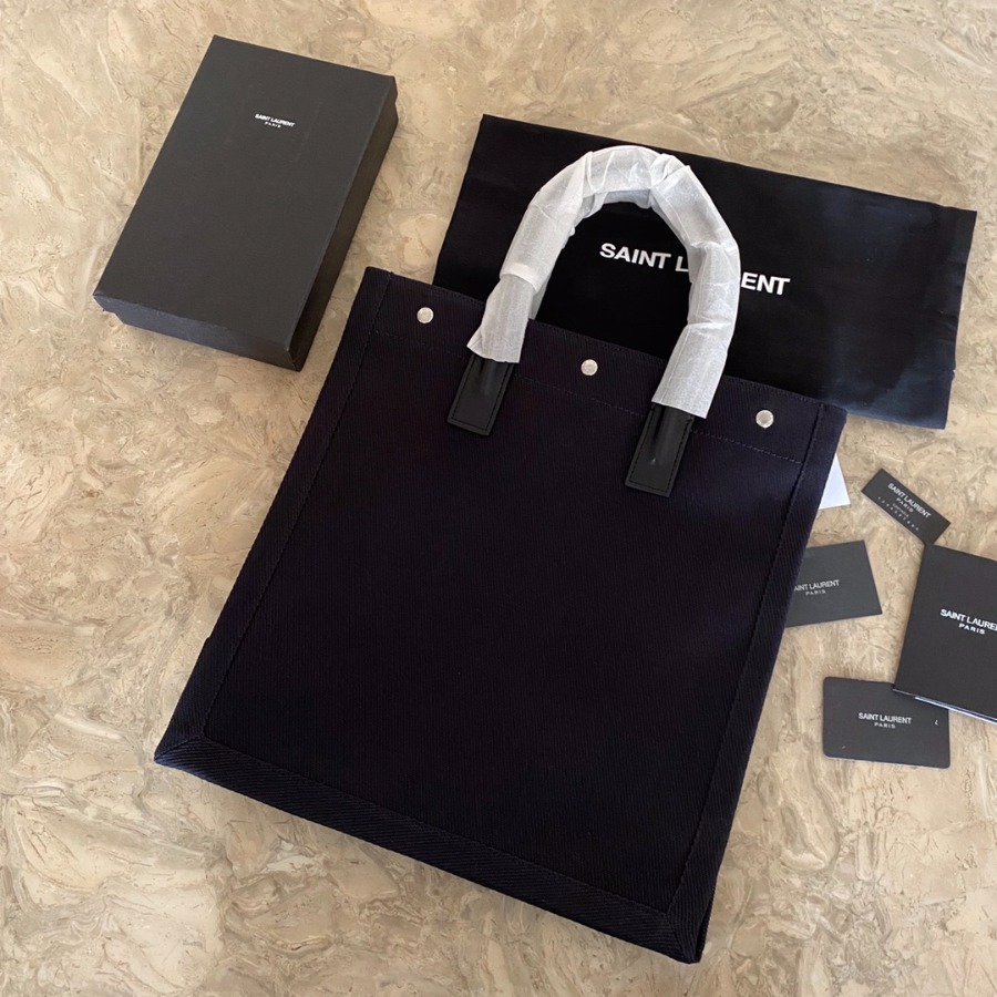 RIVE GAUCHE N/S SHOPPING BAG IN LINEN AND COTTON, YSL Saint Laurent