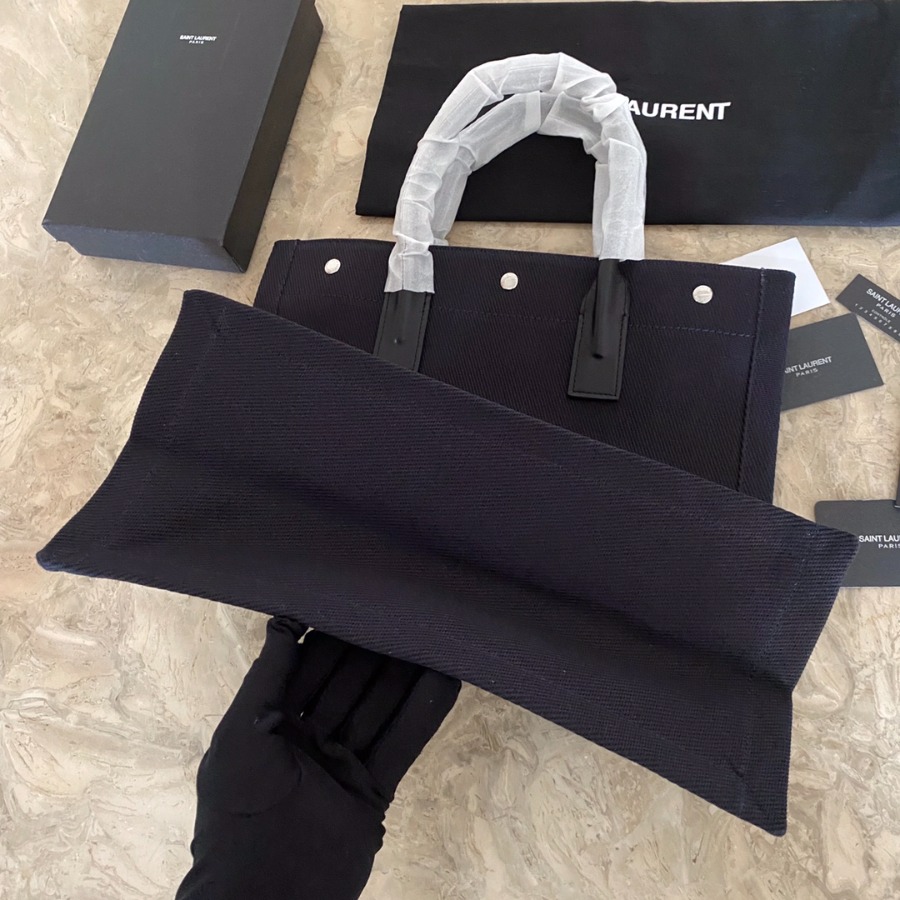 RIVE GAUCHE N/S SHOPPING BAG IN LINEN AND COTTON, YSL Saint Laurent