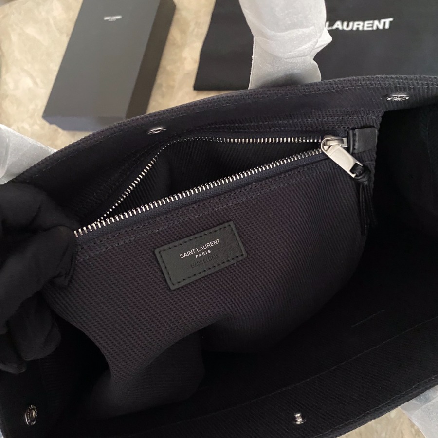 RIVE GAUCHE N/S SHOPPING BAG IN LINEN AND COTTON, YSL Saint Laurent