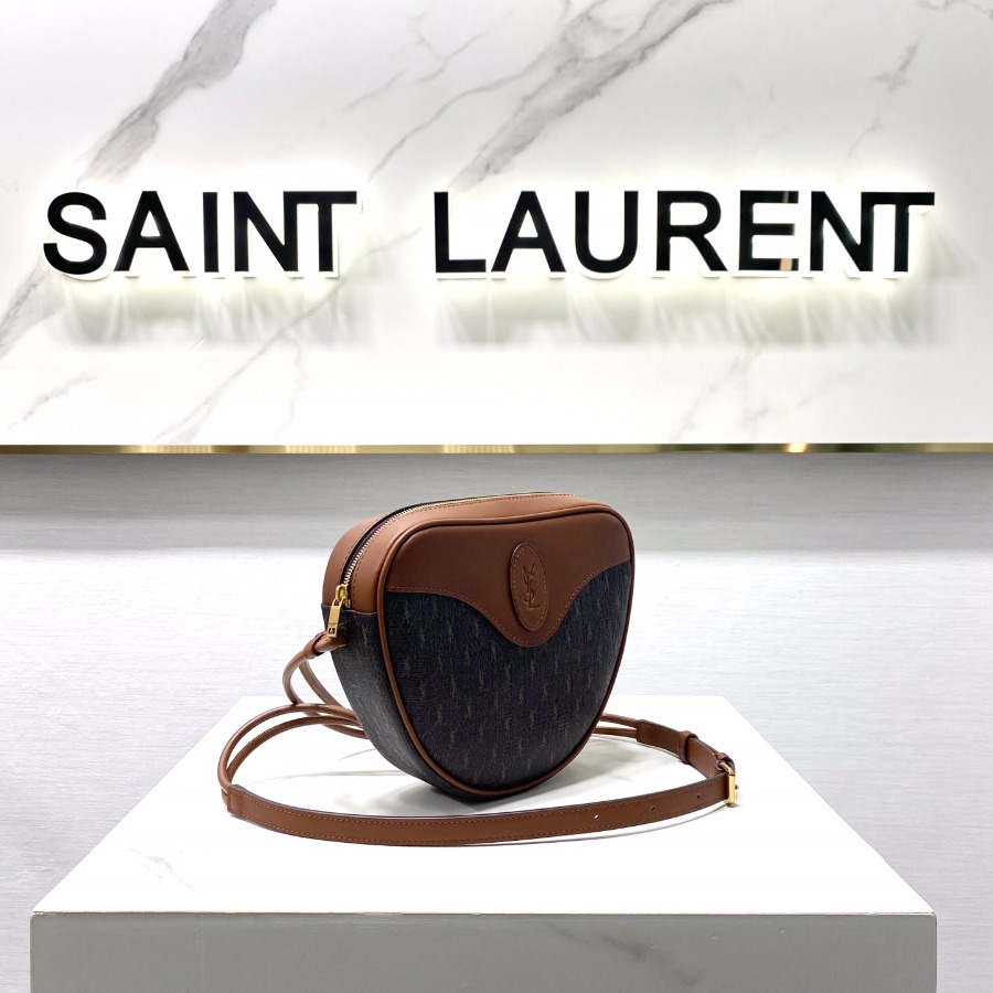 LE MONOGRAMME CŒUR BAG IN CANVAS AND SMOOTH LEATHER, YSL Saint Laurent