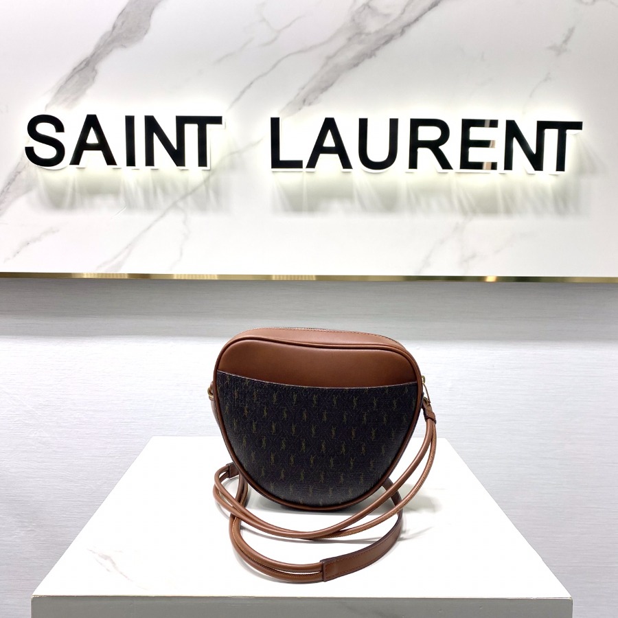 LE MONOGRAMME CŒUR BAG IN CANVAS AND SMOOTH LEATHER, YSL Saint Laurent