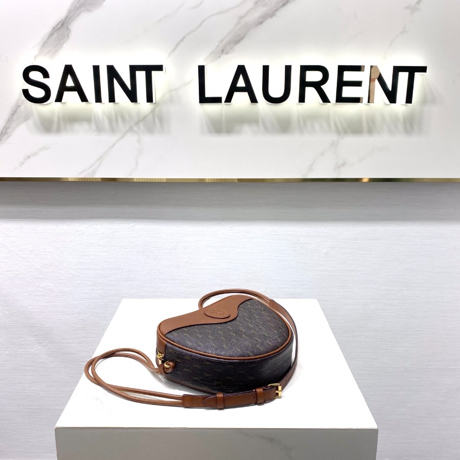 LE MONOGRAMME CŒUR BAG IN CANVAS AND SMOOTH LEATHER, YSL Saint Laurent