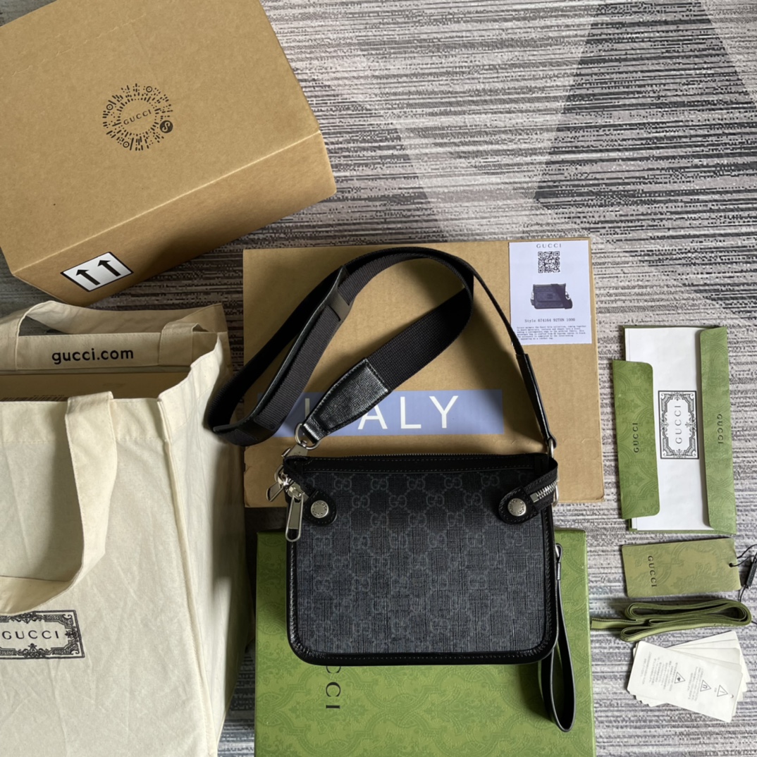 674164 Messenger bag with Interlocking G, gucci Bags for Men