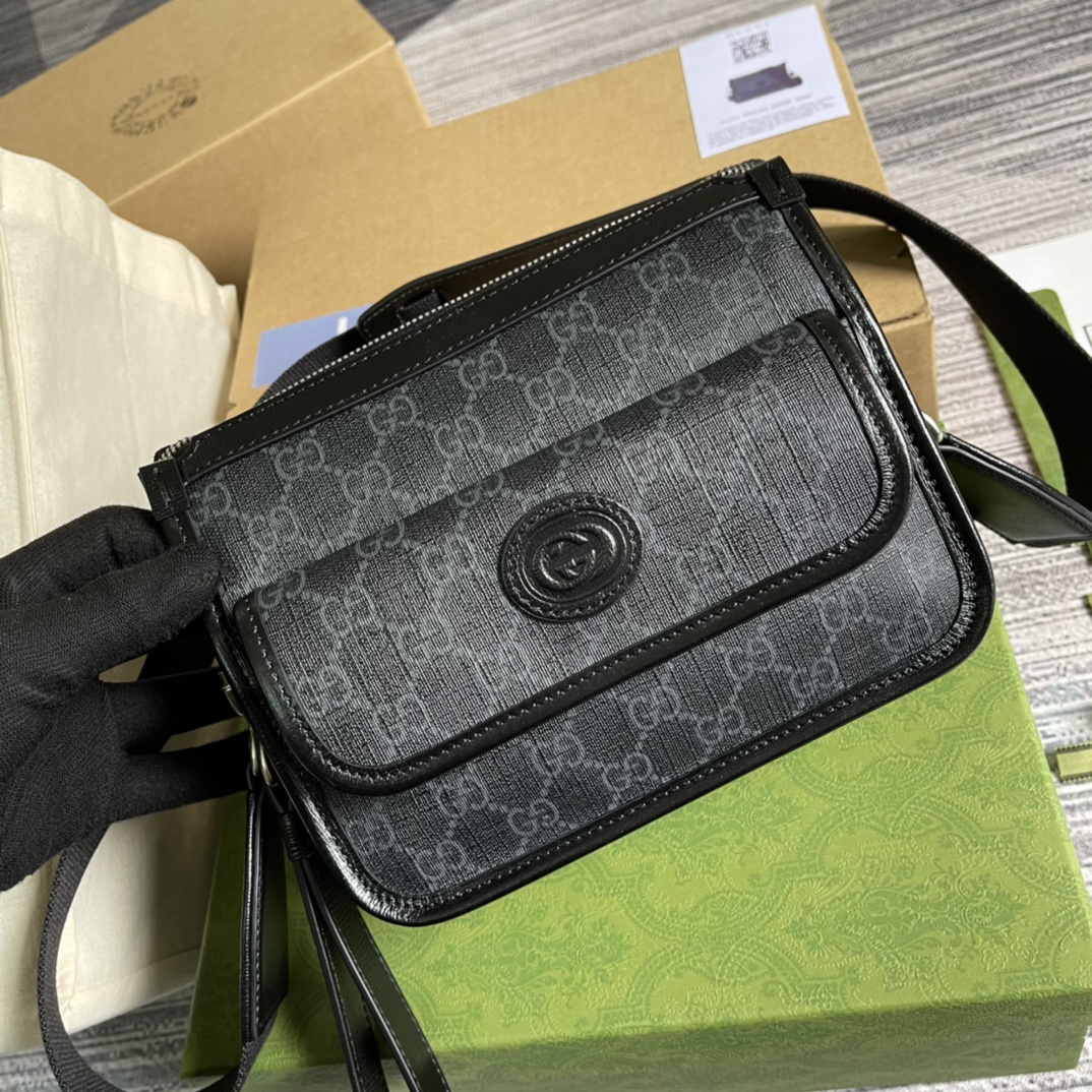 674164 Messenger bag with Interlocking G, gucci Bags for Men