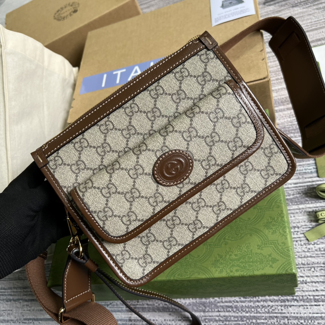 674164 Messenger bag with Interlocking G, gucci Bags for Men