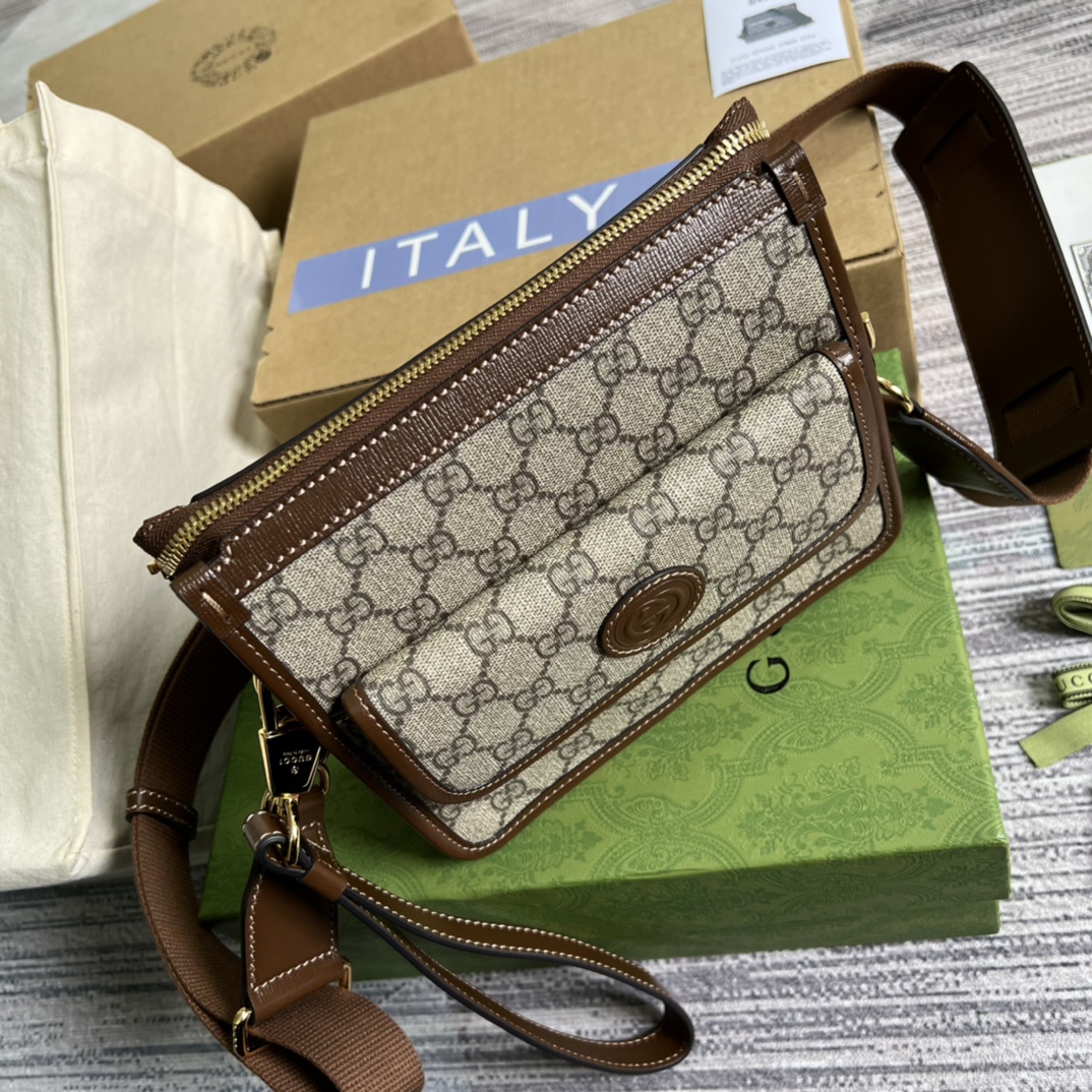 674164 Messenger bag with Interlocking G, gucci Bags for Men