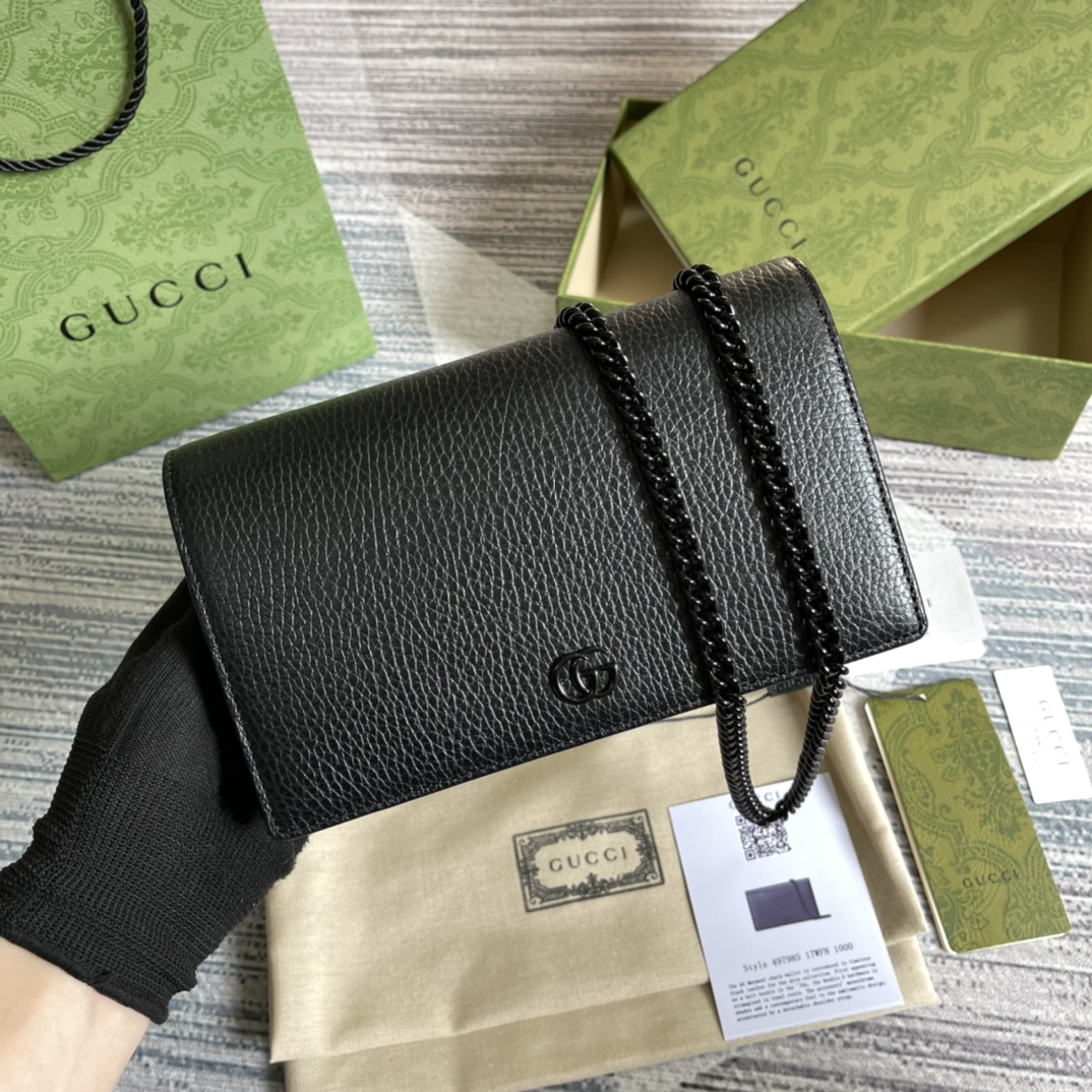 497985  GG Marmont chain wallet, Gucci Chain Wallets for Women