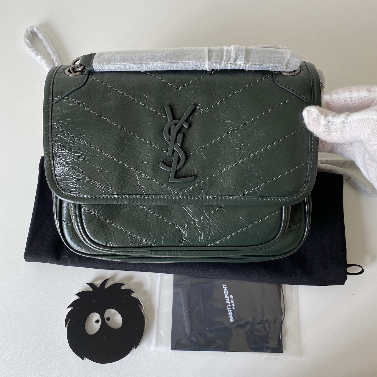 533037 NIKI BABY IN VINTAGE LEATHER, YSL Saint Laurent