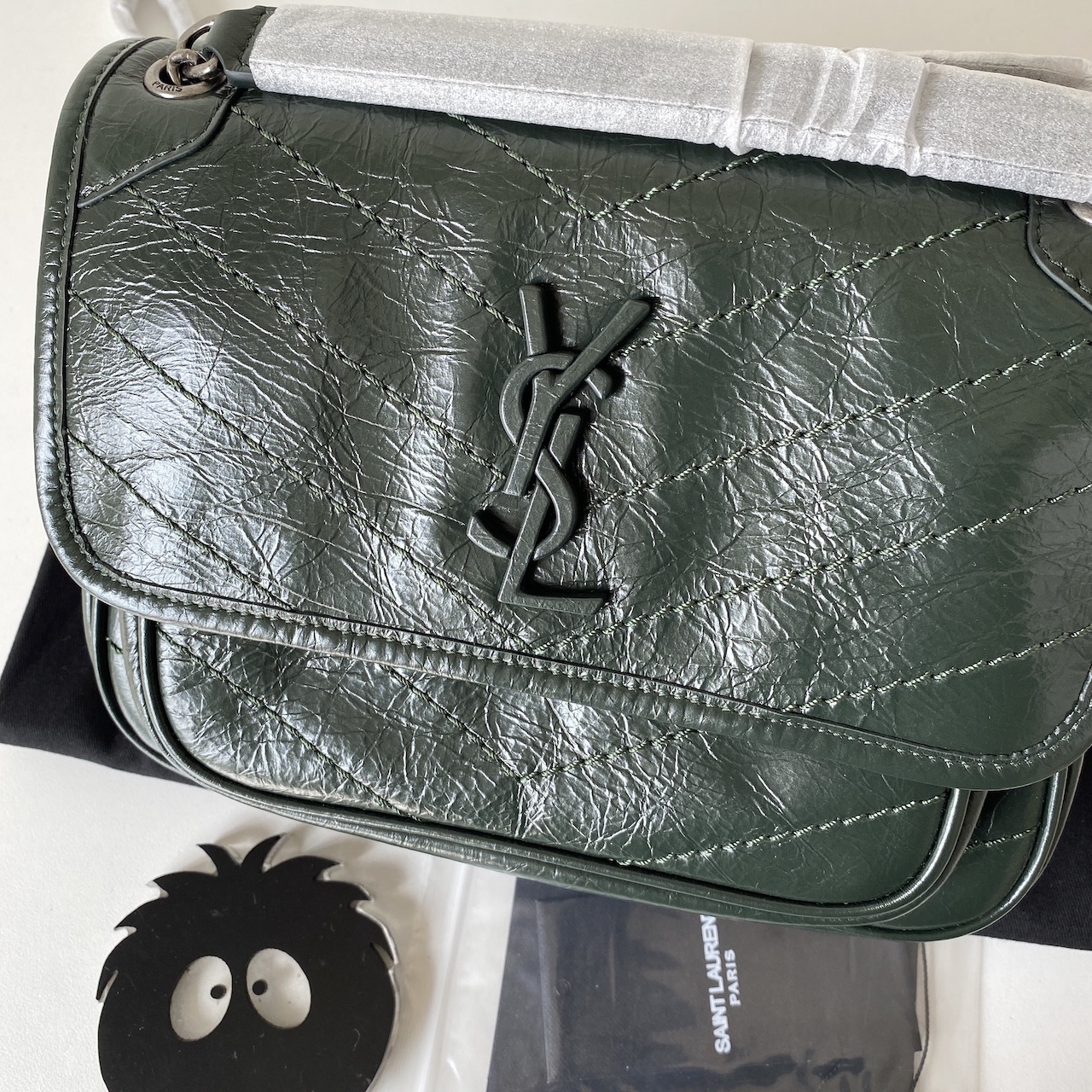 533037 NIKI BABY IN VINTAGE LEATHER, YSL Saint Laurent