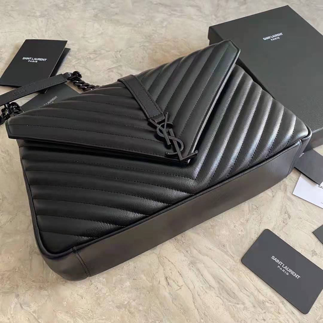 487212 CLASSIC LARGE COLLÈGE BAG  MATELASSÉ LEATHER, YSL Saint Laurent