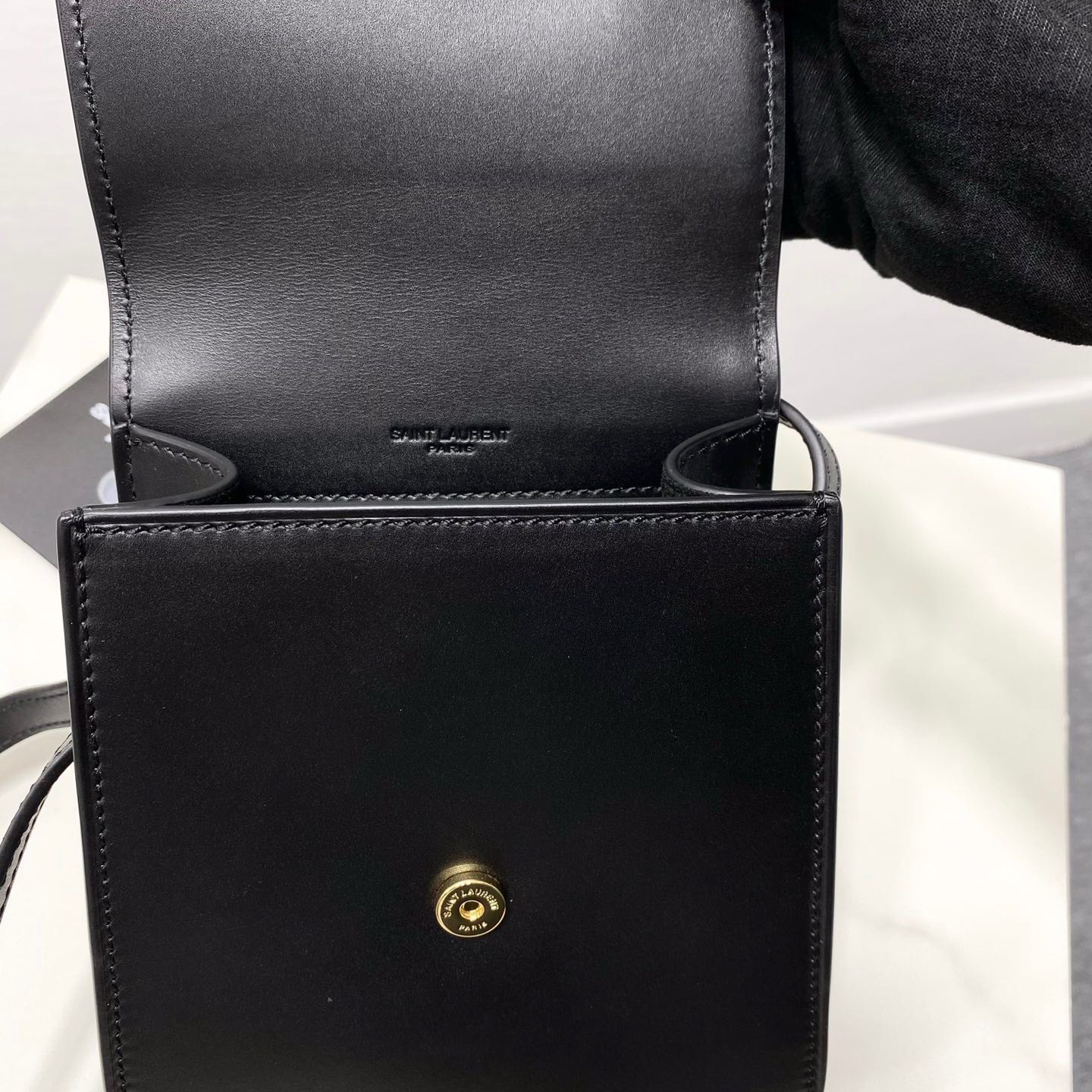 668809 KAIA NORTH/SOUTH SATCHEL IN VEGETABLE-TANNED LEATHER, YSL Saint Laurent