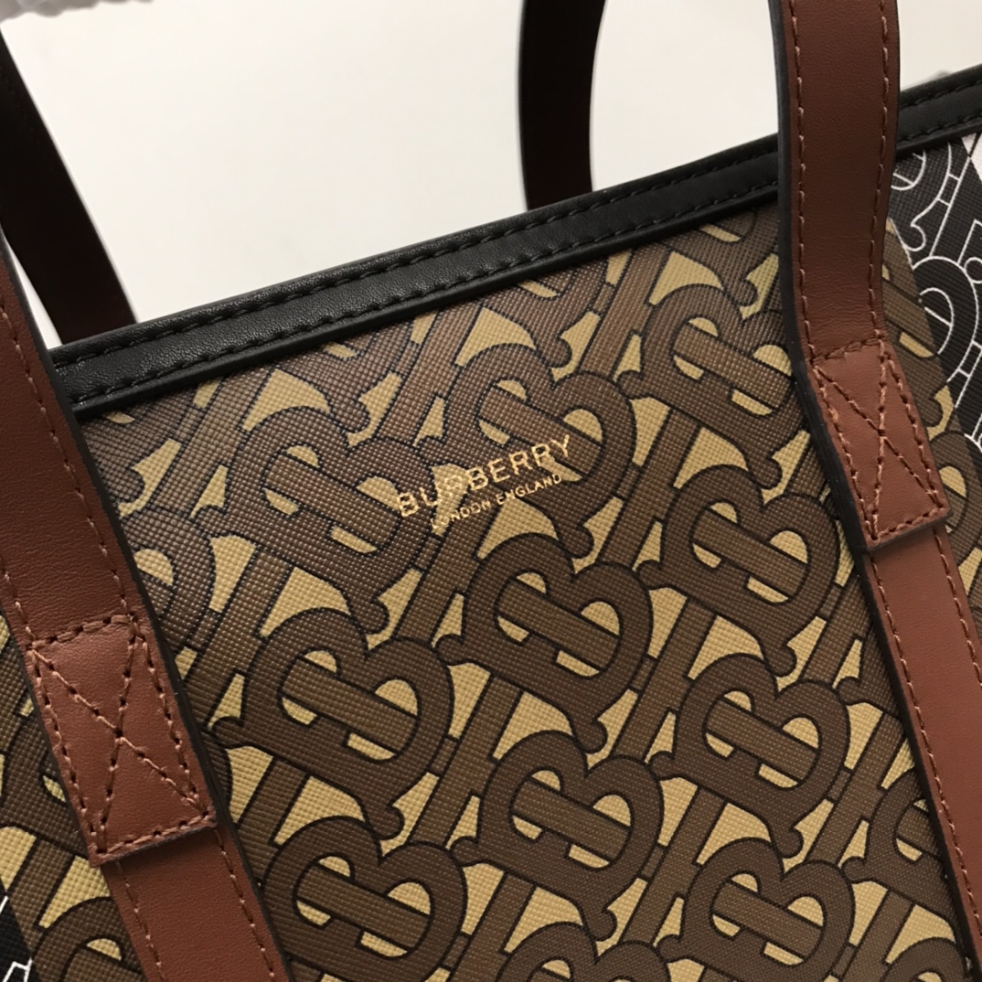 Monogram Stripe E-canvas Tote Bag BURBERRY BAGS