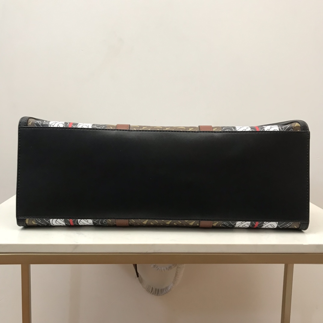 Monogram Stripe E-canvas Tote Bag BURBERRY BAGS