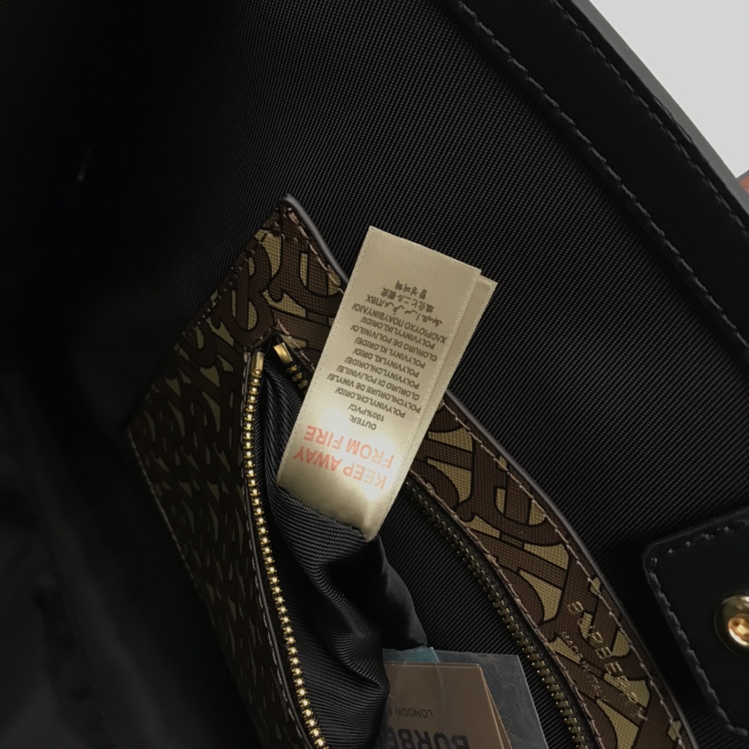 Monogram Stripe E-canvas Tote Bag BURBERRY BAGS