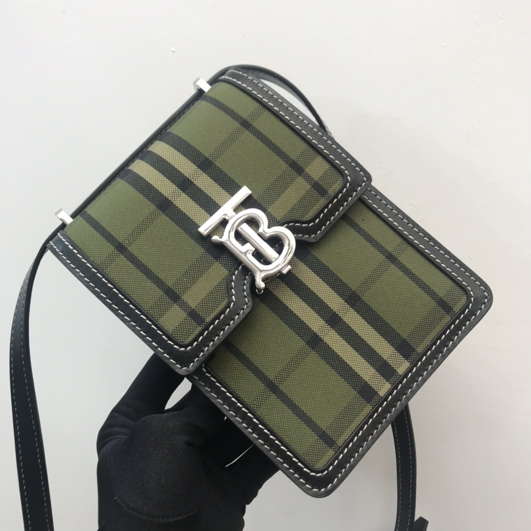 Check Cotton and Leather Robin Bag BURBERRY BAGS