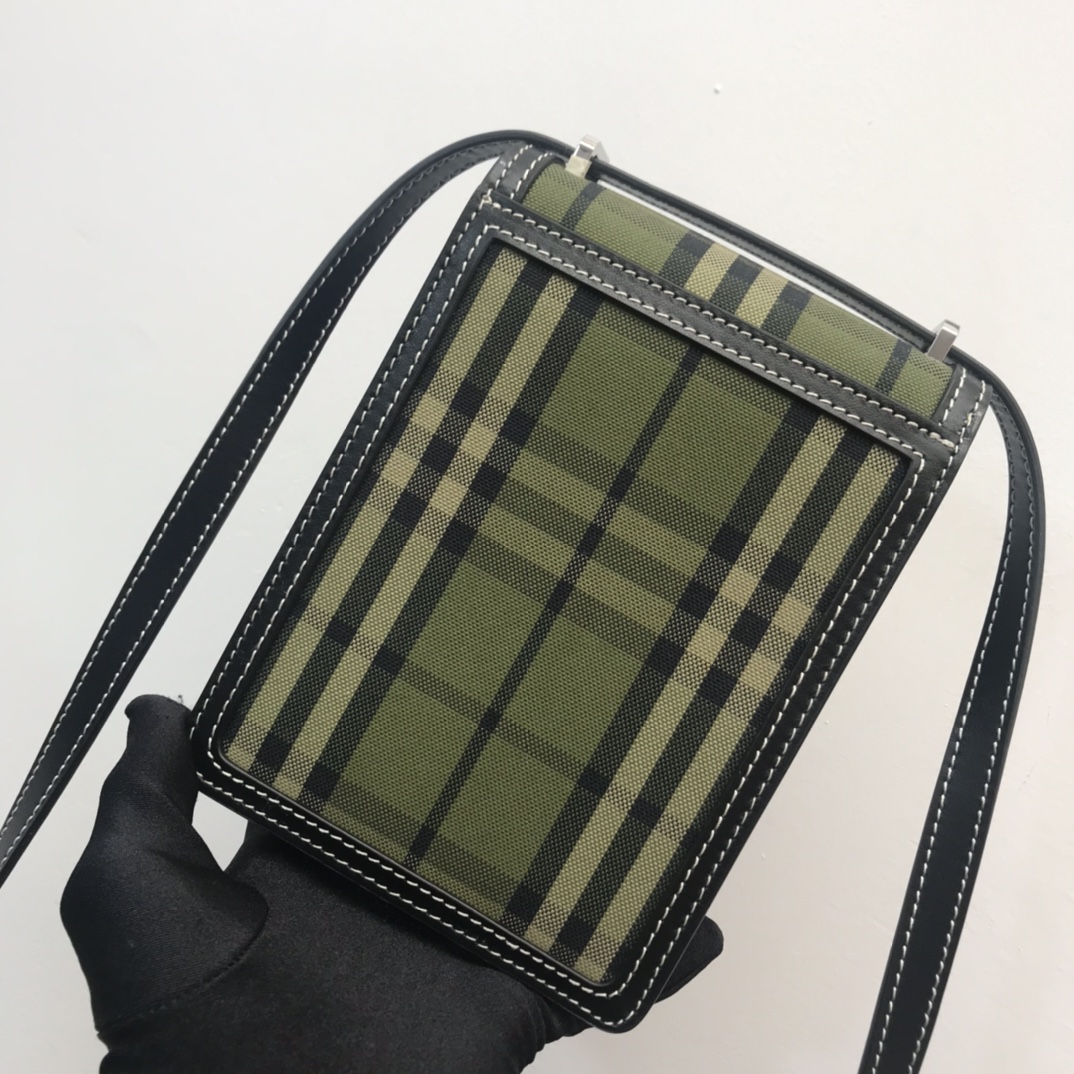 Check Cotton and Leather Robin Bag BURBERRY BAGS