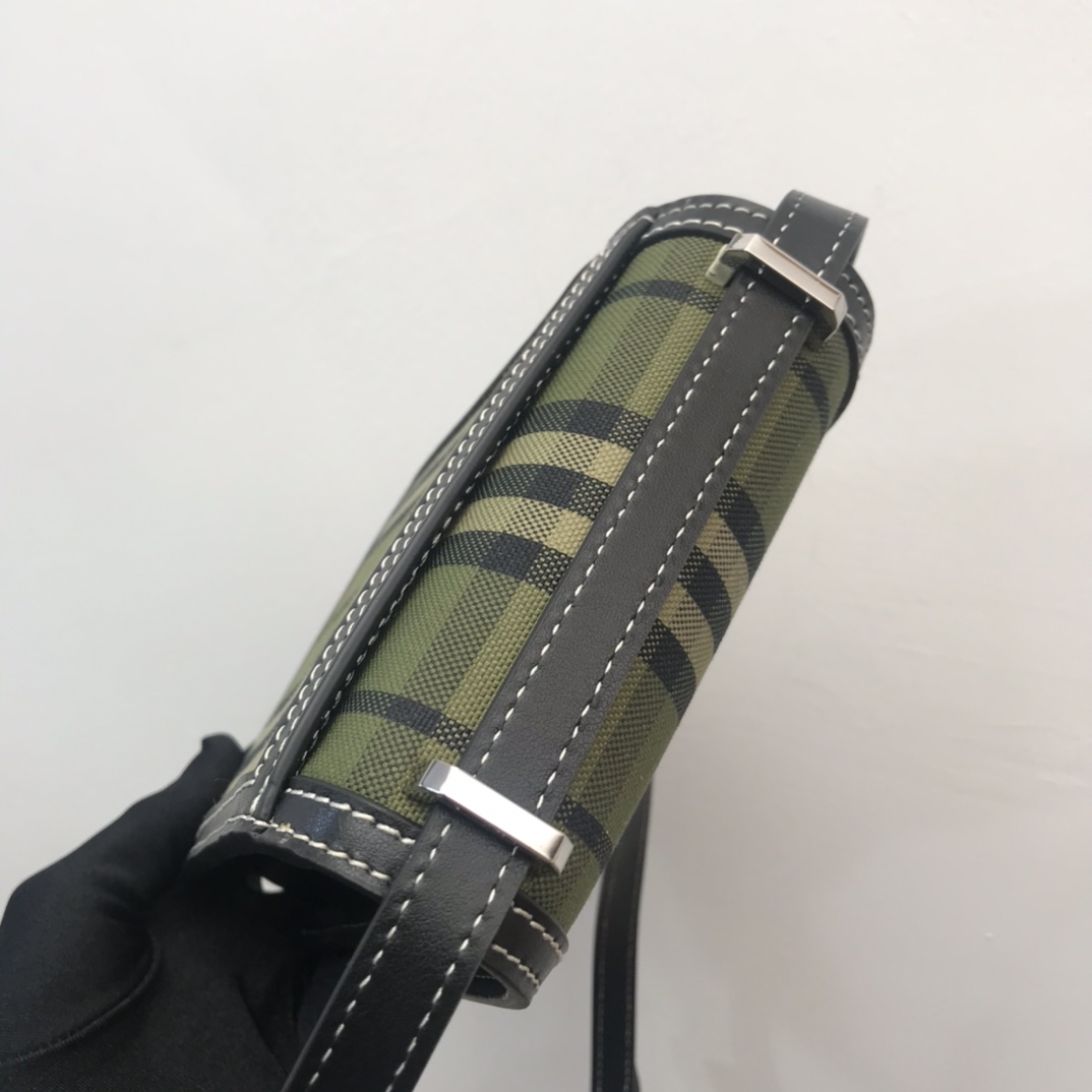 Check Cotton and Leather Robin Bag BURBERRY BAGS