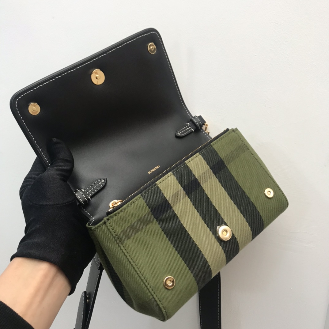 Small Horseferry Print Cotton Canvas Crossbody Bag BURBERRY BAGS