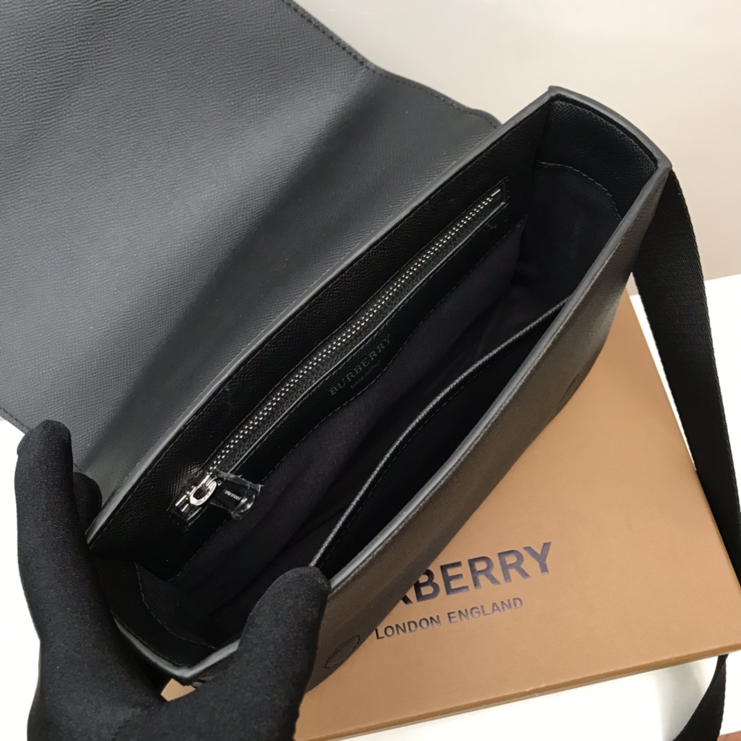 Small Grainy Leather Messenger Bag BURBERRY BAGS