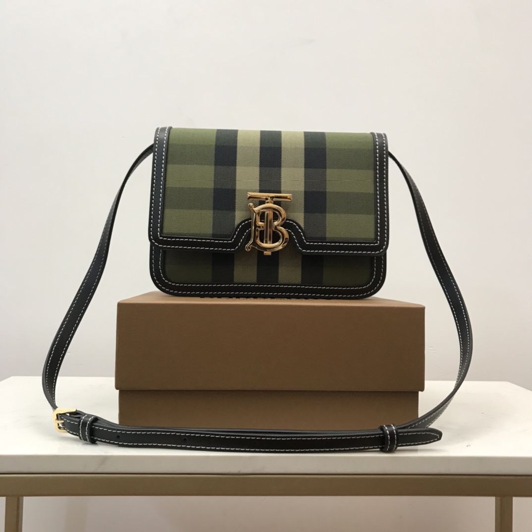 Small Tri-tone Canvas and Leather TB Bag BURBERRY BAGS