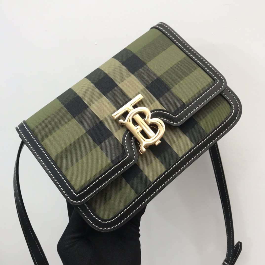 Small Tri-tone Canvas and Leather TB Bag BURBERRY BAGS