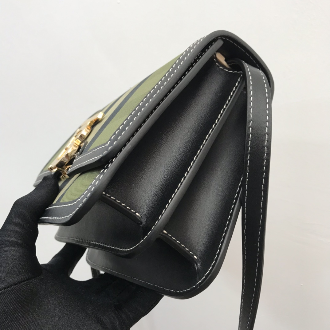 Small Tri-tone Canvas and Leather TB Bag BURBERRY BAGS