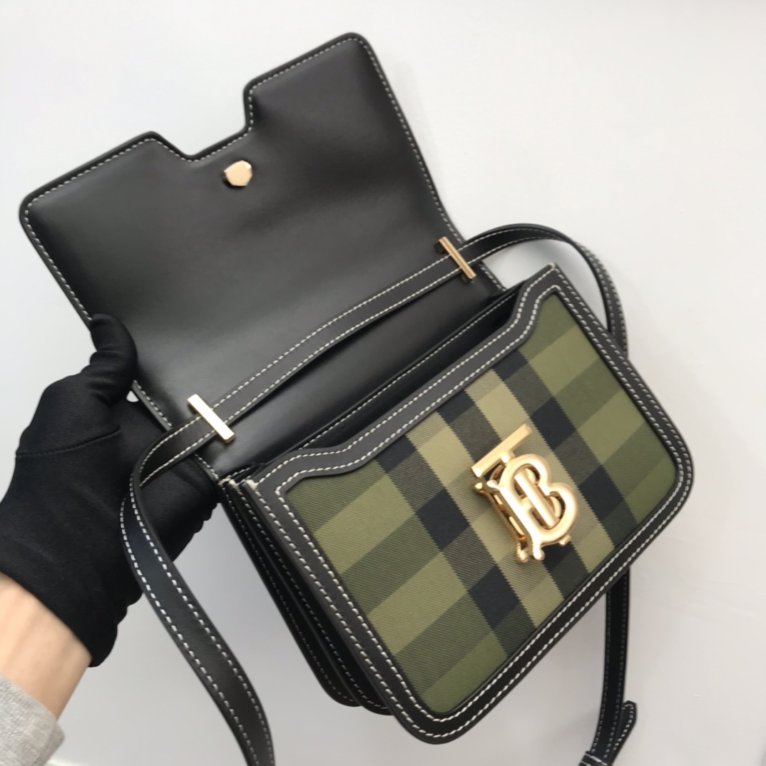 Small Tri-tone Canvas and Leather TB Bag BURBERRY BAGS