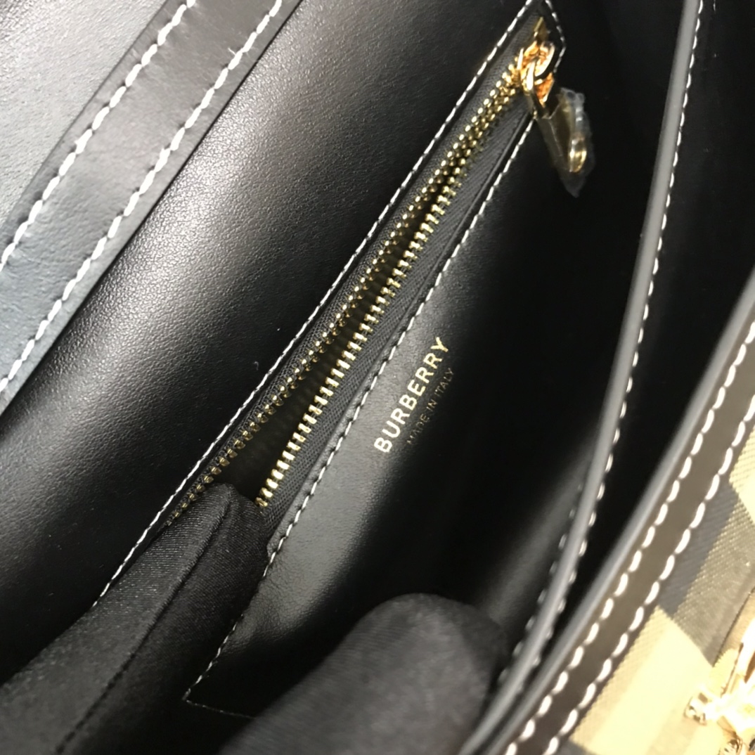 Small Tri-tone Canvas and Leather TB Bag BURBERRY BAGS