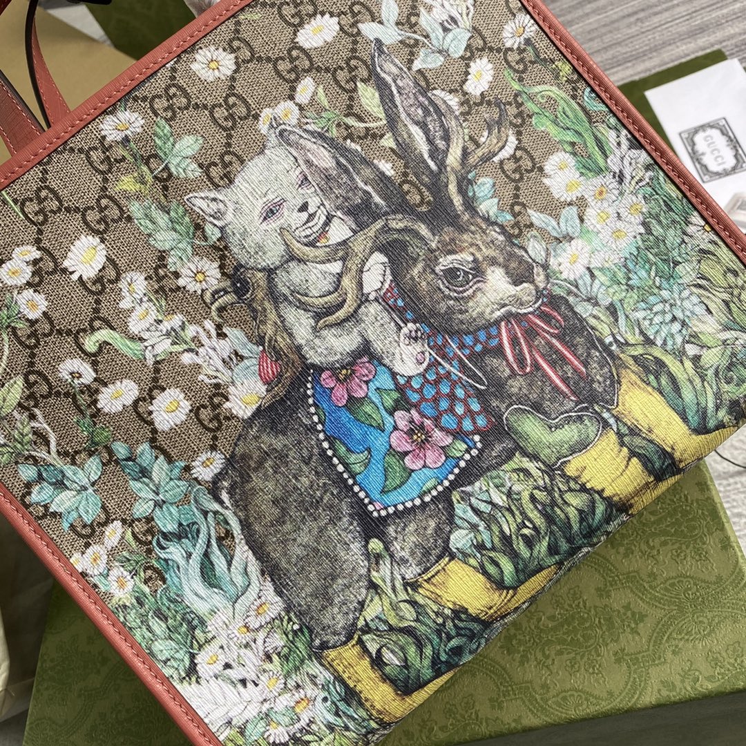 605614 Children's G heart print tote bag
