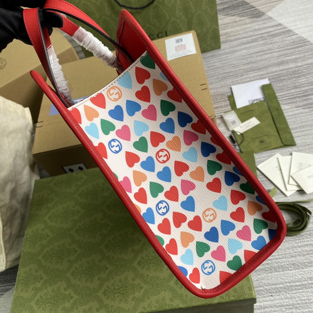 605614 Children's G heart print tote bag