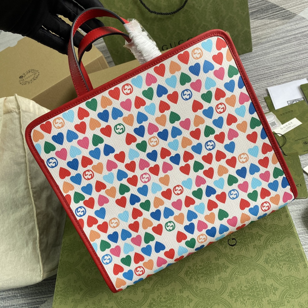 605614 Children's G heart print tote bag