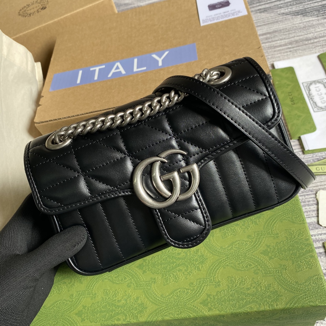 446744 Balenciaga print black leather, GUCCI Shoulder Bags for Women