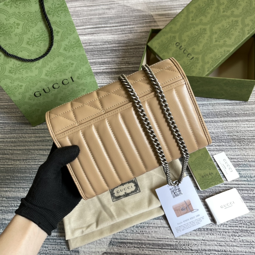 474575 GG Marmont matelassé mini bag, gucci Chain Wallets for Women