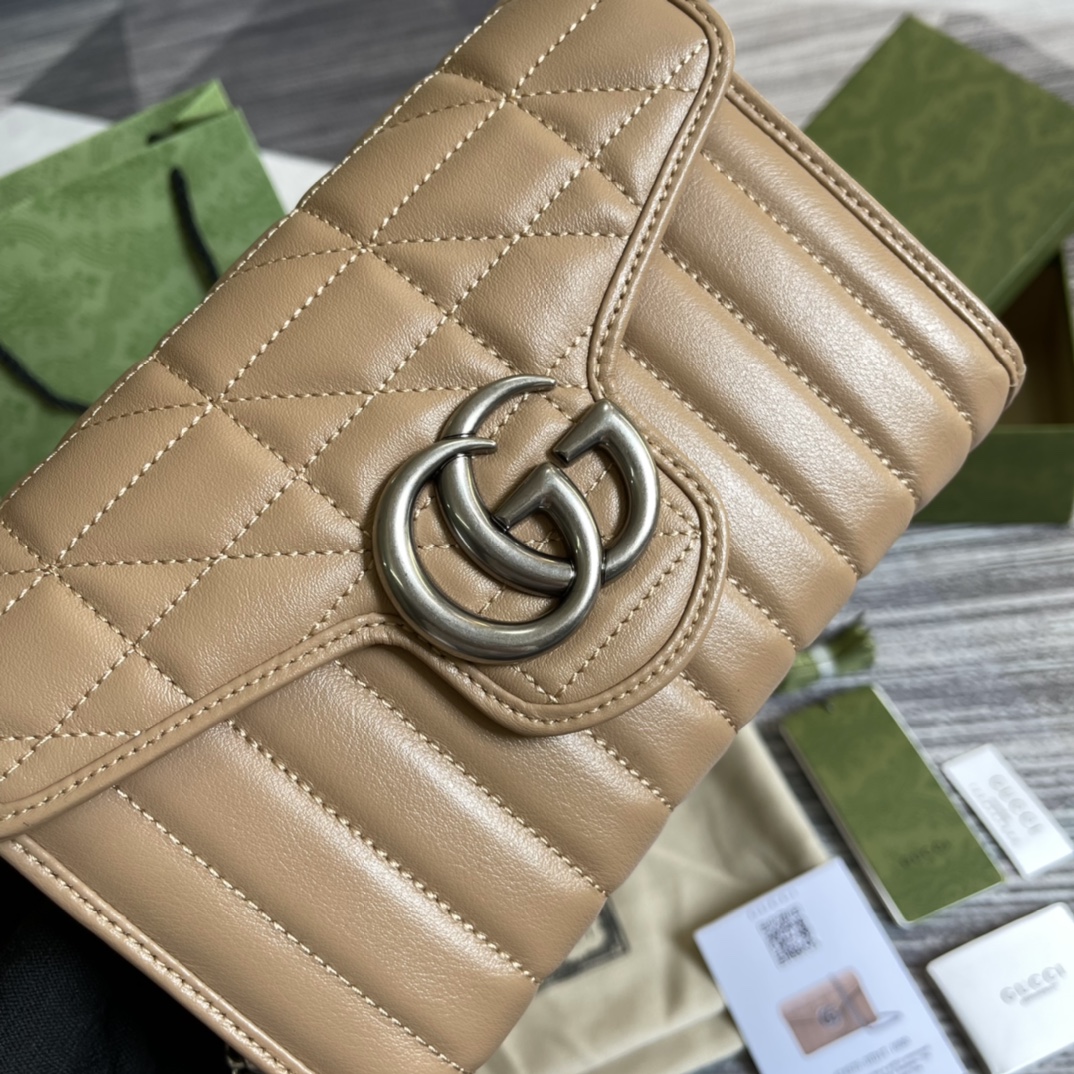 474575 GG Marmont matelassé mini bag, gucci Chain Wallets for Women