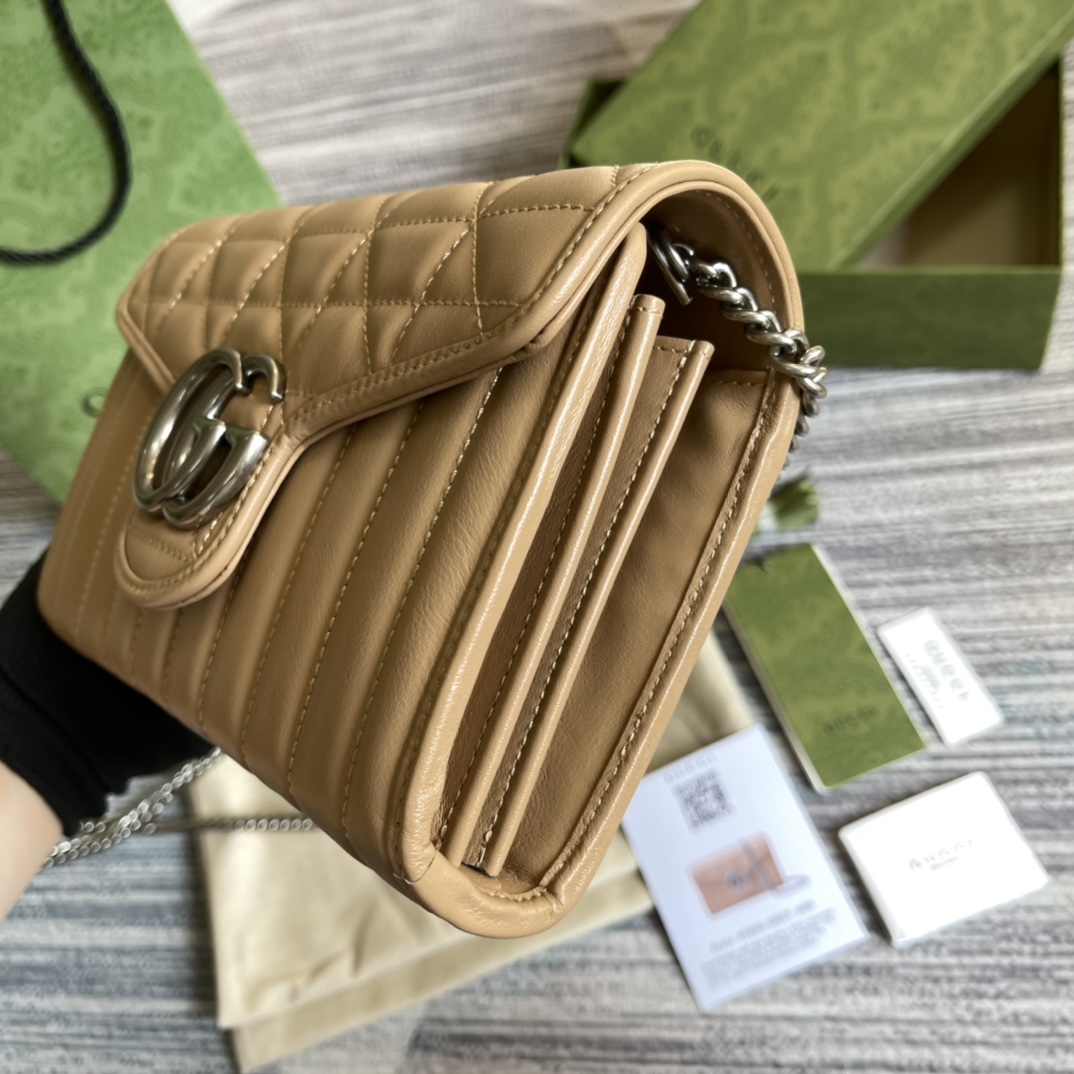 474575 GG Marmont matelassé mini bag, gucci Chain Wallets for Women