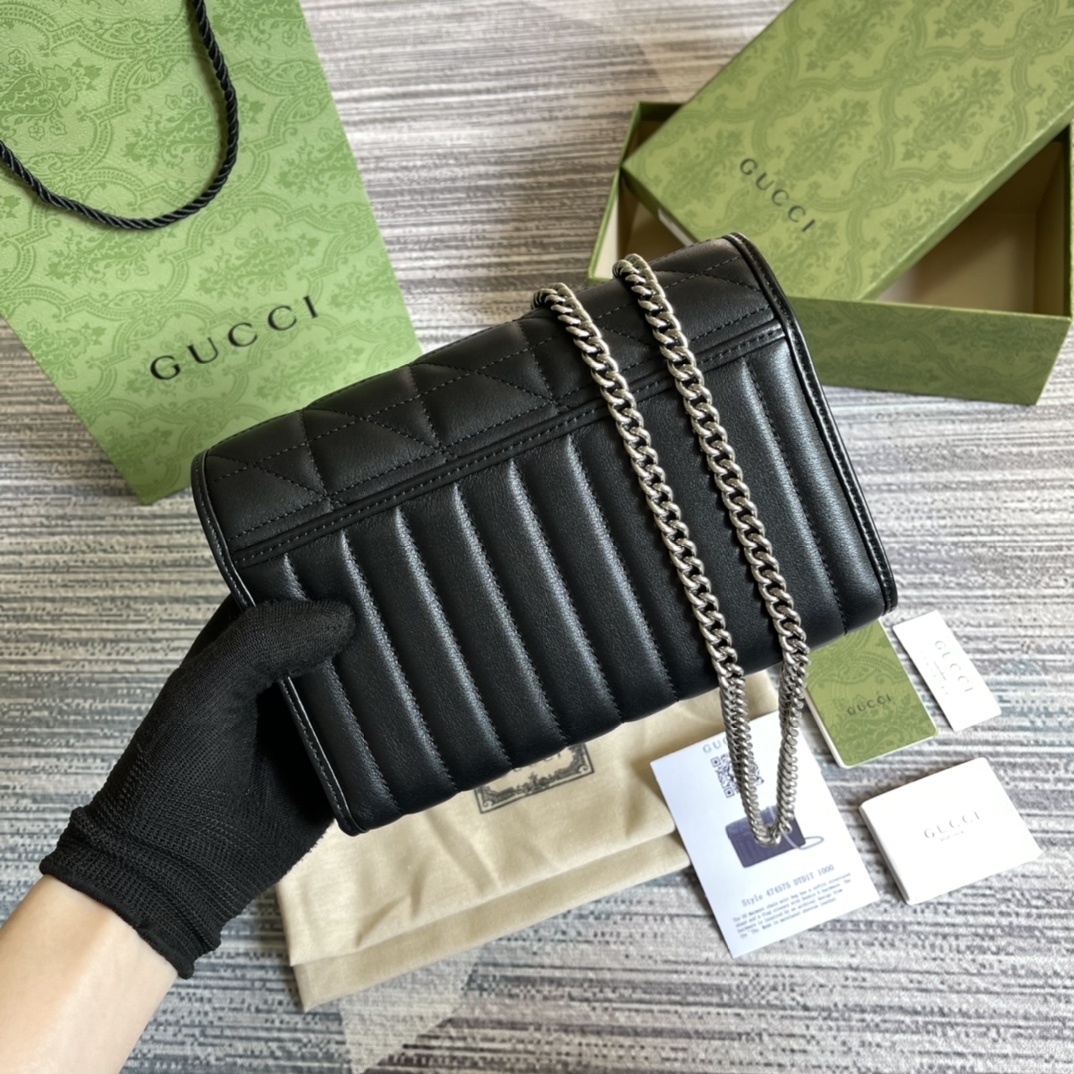 474575 GG Marmont matelassé mini bag, gucci Chain Wallets for Women