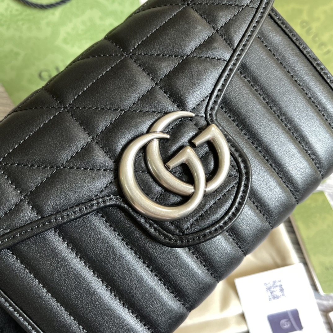 474575 GG Marmont matelassé mini bag, gucci Chain Wallets for Women