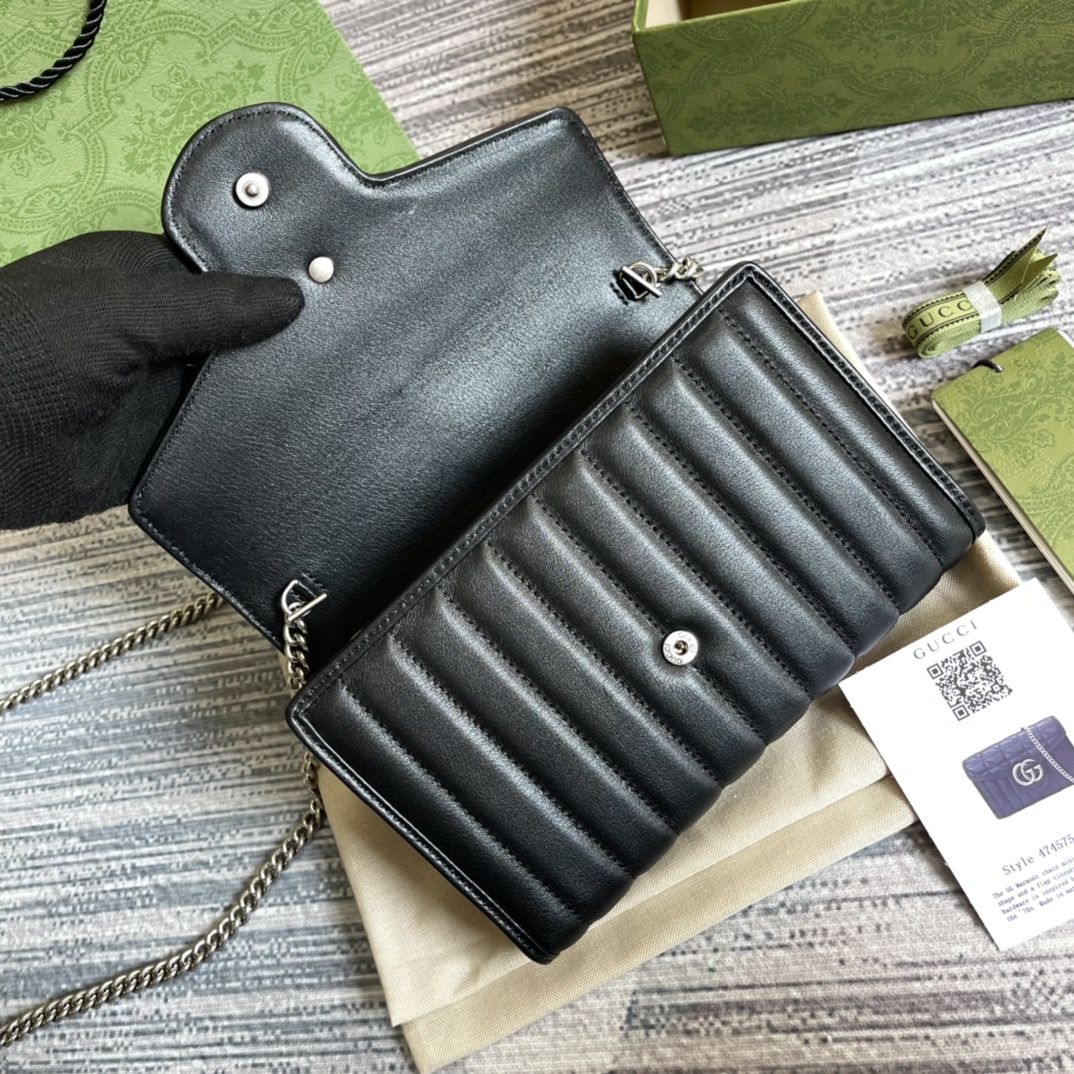 474575 GG Marmont matelassé mini bag, gucci Chain Wallets for Women