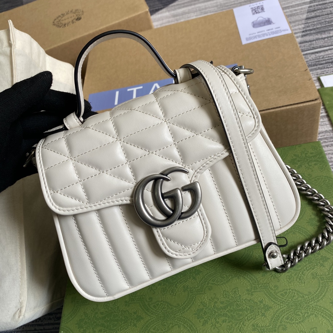 583571 GG Marmont mini top handle bag, GUCCI Top Handle Bags for Women