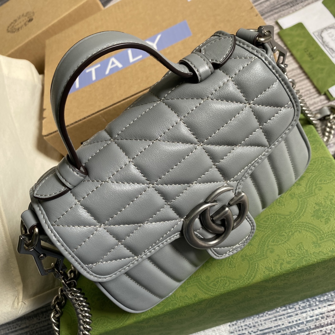 583571 GG Marmont mini top handle bag, GUCCI Top Handle Bags for Women