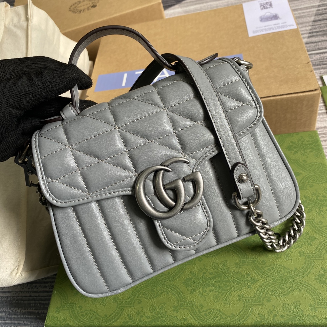 583571 GG Marmont mini top handle bag, GUCCI Top Handle Bags for Women