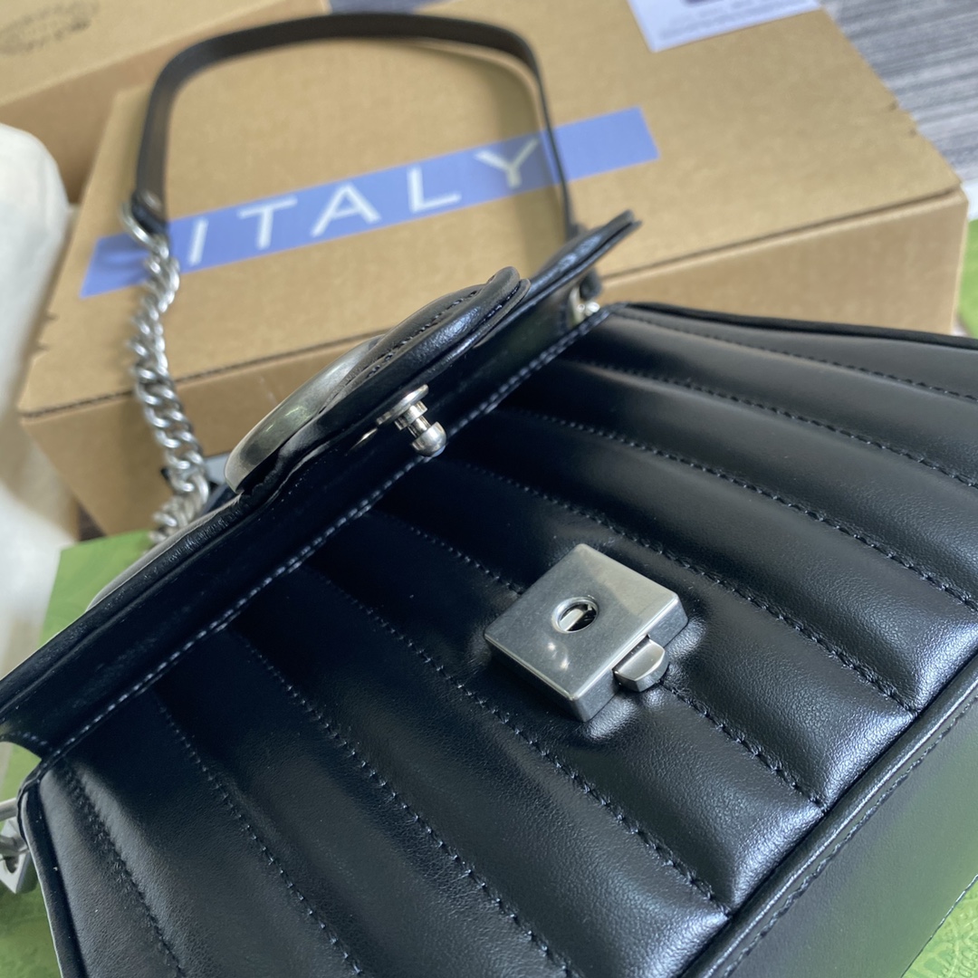 583571 GG Marmont mini top handle bag, GUCCI Top Handle Bags for Women