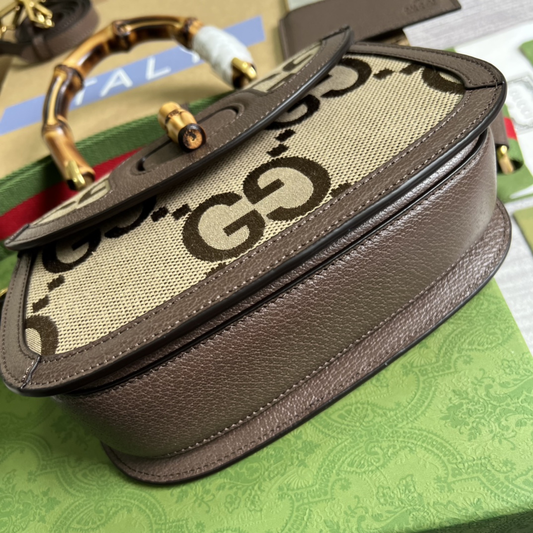 675797 Small jumbo GG bag with bamboo, gucci Top Handle Bags for Women