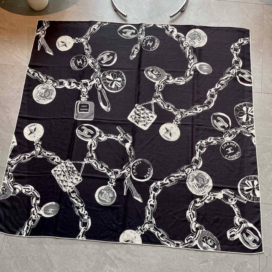 Double-Sided Jacquard cashmere & Silk Shawl scarf – CHASCA-282 | 135 × 135 cm