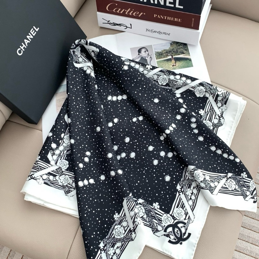 Double-Sided 100% real Silk  Shawl scarf – CHASCA-284| 90 × 90 cm