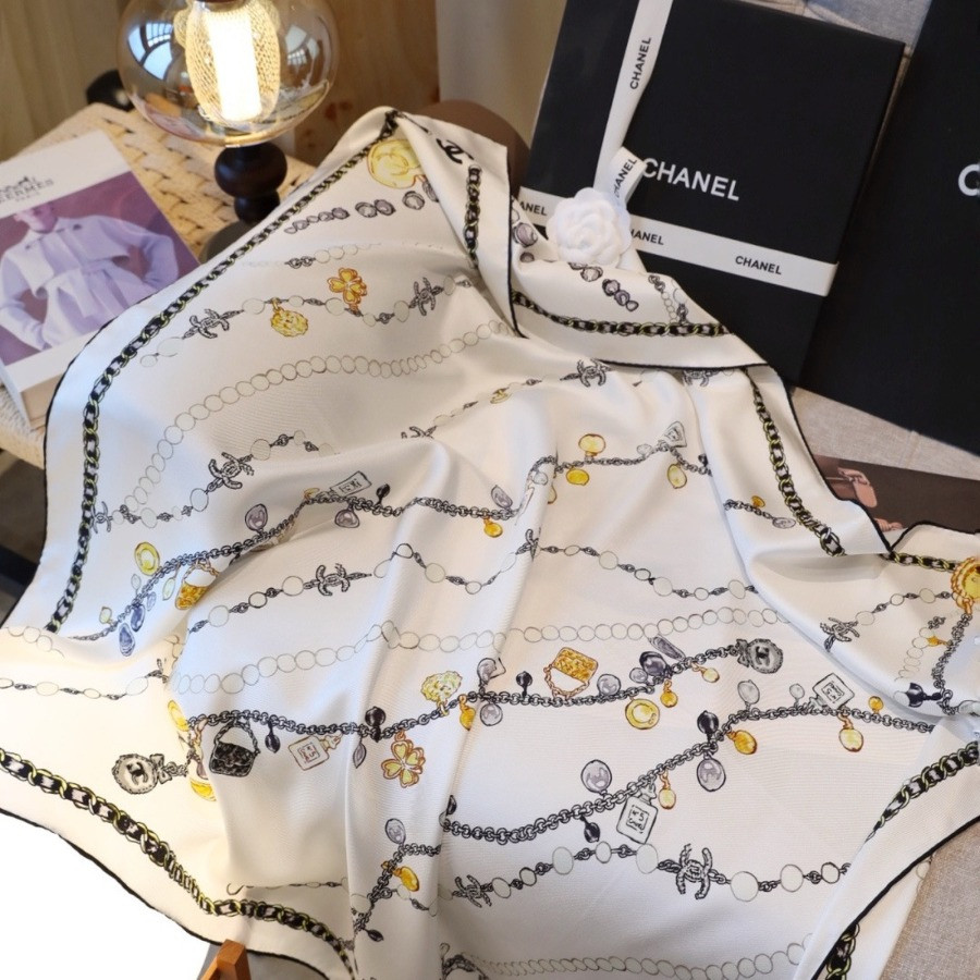 Double-Sided 100% real Silk  Shawl scarf – CHASCA-286 | 90 × 90 cm