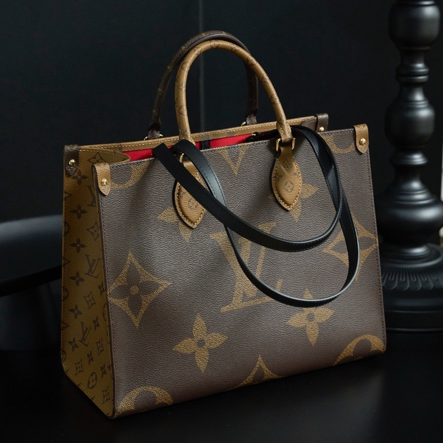 M45321 Louis Vuitton OnTheGo MM Monogram Giant and Monogram Reverse top handle shoulder bag