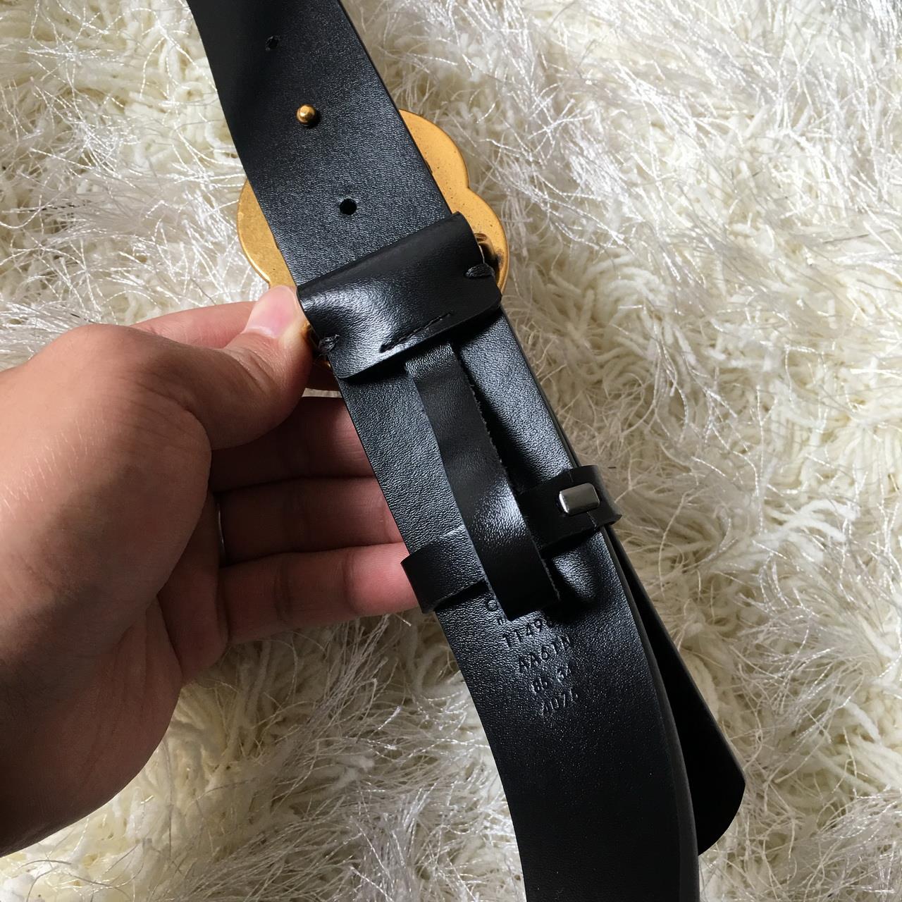 Gucci leather belt with Double G
